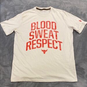 Under Armour White and Red Short Sleeve Tees